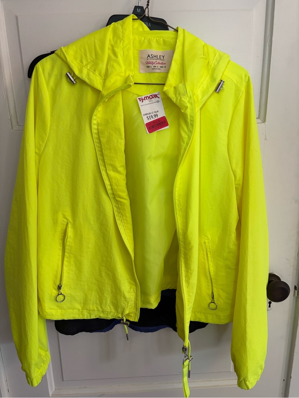 Ashley by 26 International neon yellow jacket. Size large. NWT